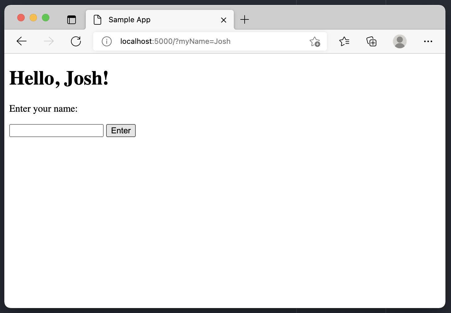 Hello World app after form submit
